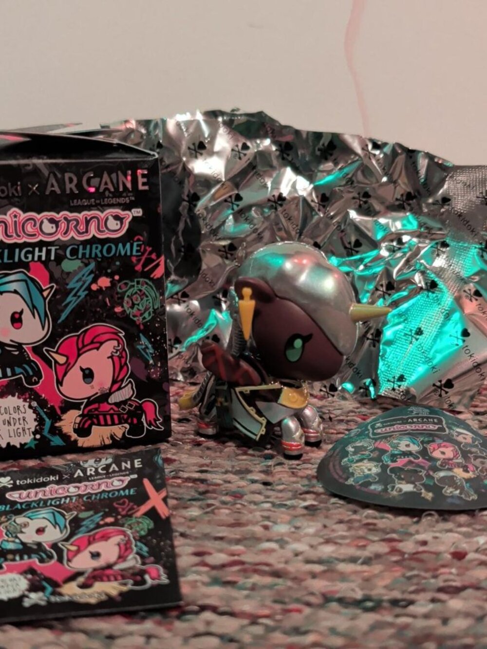 tokidoki x arcane unicorno blacklight chrome "warrior ambessa"